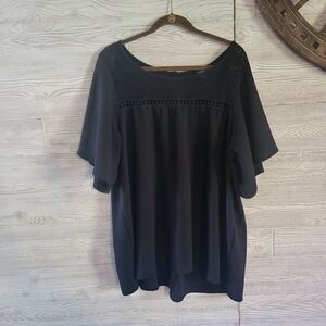 Torrid Babydoll Top Lace Womens SZ 2 Black Plus Size